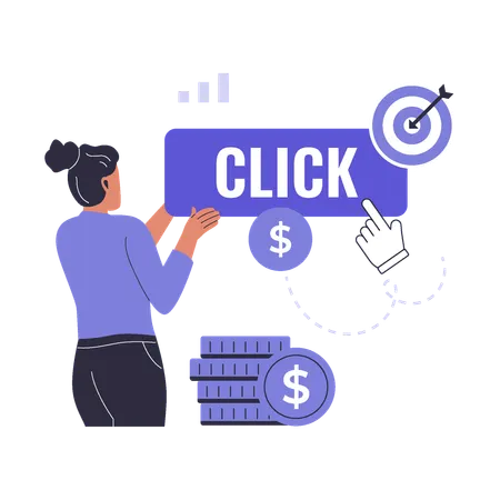 Cost peer click marketing  Illustration