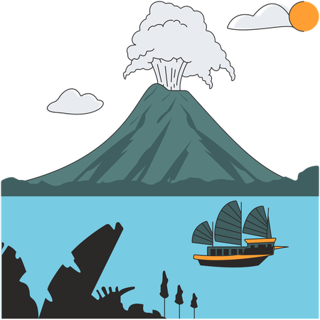 Costa Rica - Arenal Volcano  Illustration
