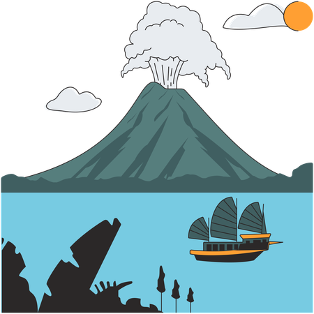 Costa Rica - Volcan Arenal  Illustration