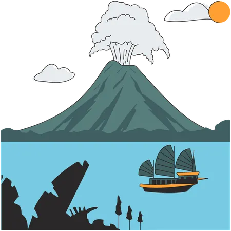 Costa Rica - Volcan Arenal  Illustration