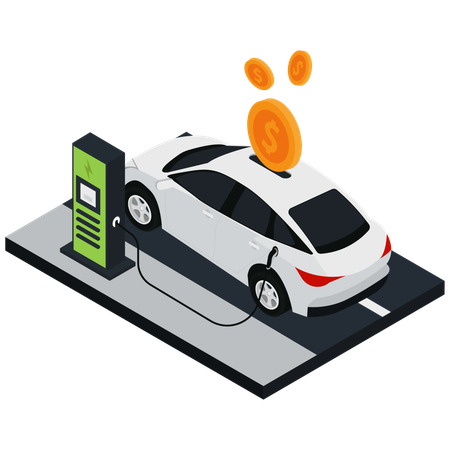 Costo de carga de vehículos eléctricos  Ilustración
