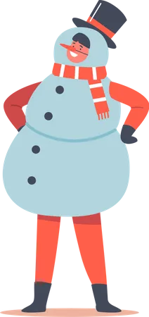 Enfant en costume de bonhomme de neige  Illustration