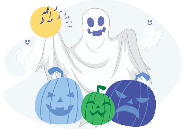 Costume de fantôme de citrouille d'Halloween  Illustration