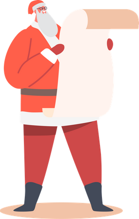 Père Noël en costume de fête rouge  Illustration