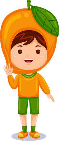 Enfant en costume de mangue  Illustration