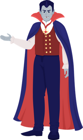 Homme en costume de vampire  Illustration