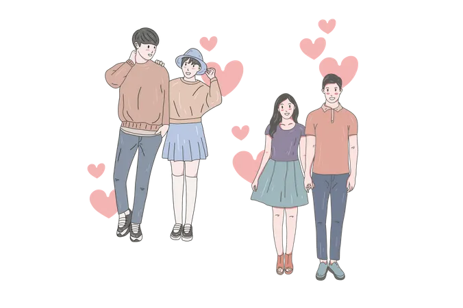 Cote couples japonais  Illustration
