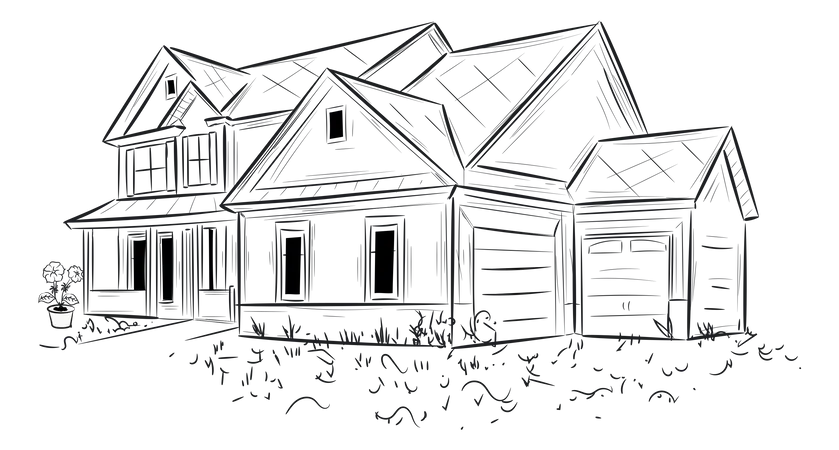 Cottage Building Illustration