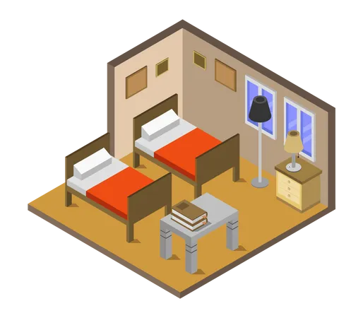 Cottage-Zimmer  Illustration