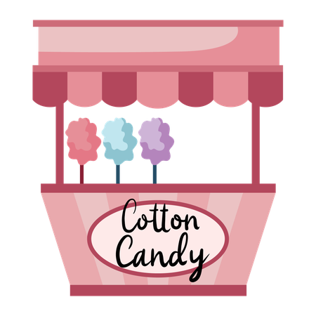 Cotton Candy Stand  Illustration