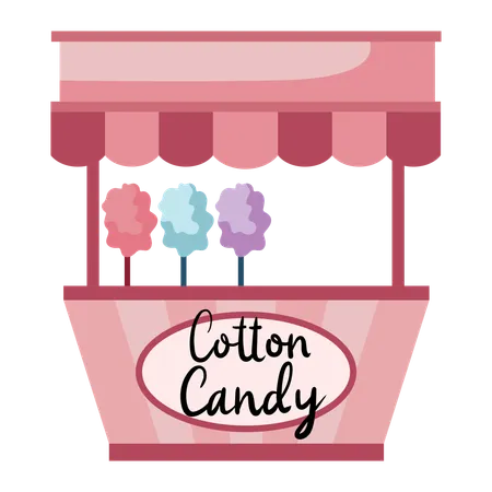 Cotton Candy Stand  Illustration