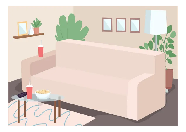 Couch for family leisure time Illustration