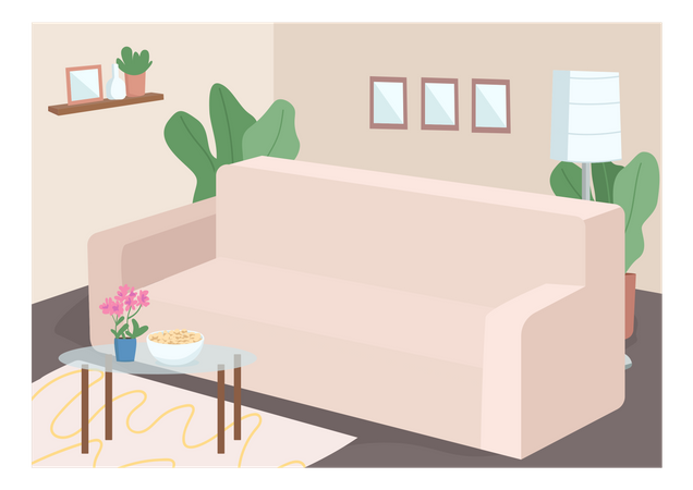 Couch for family leisure time Illustration