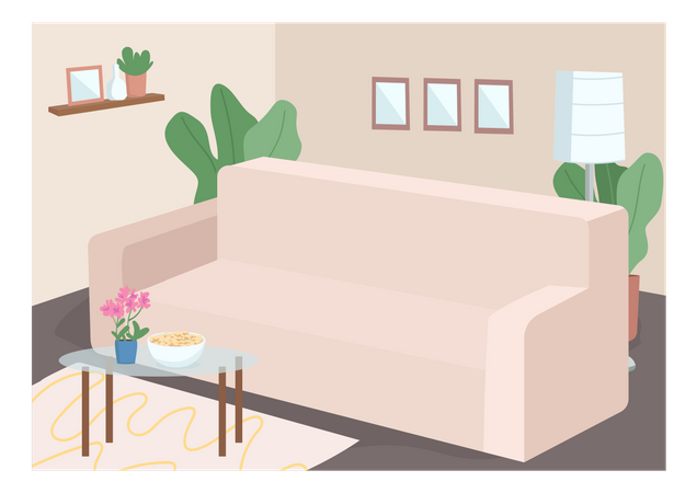 Couch for family leisure time  Illustration