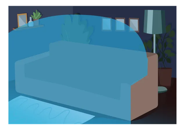 Couch for movie night  Illustration