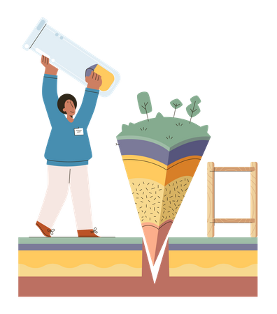 Couche de sol pour la recherche sur les sols  Illustration