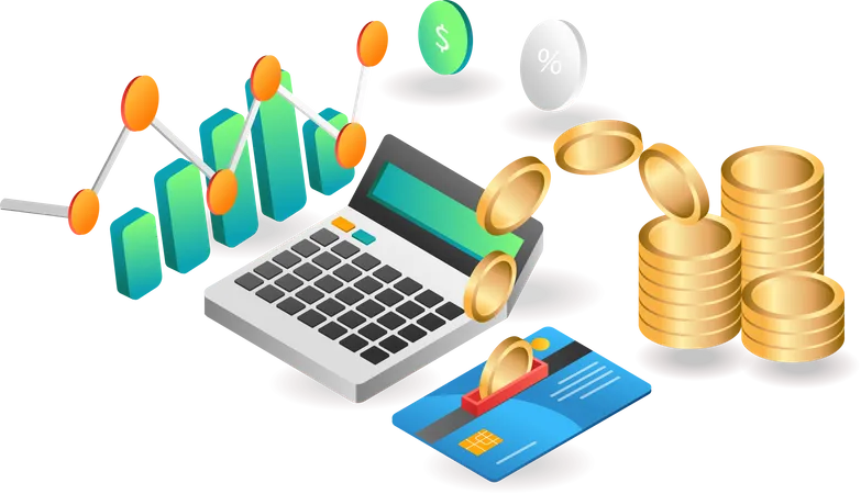 Counting Money In Atm Card  Illustration