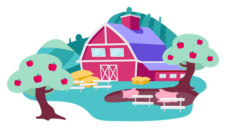 Countryside farm  Illustration