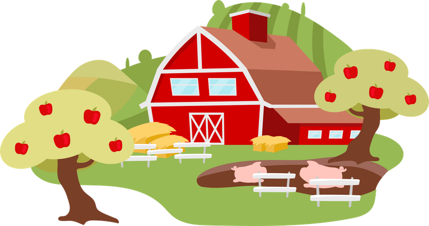 Countryside farm  Illustration