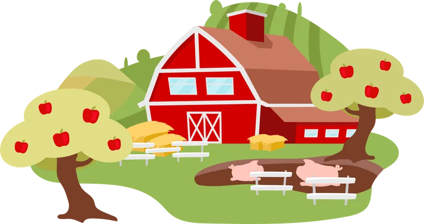 Countryside farm  Illustration