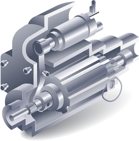 Coupe profonde de la dynamo du moteur  Illustration