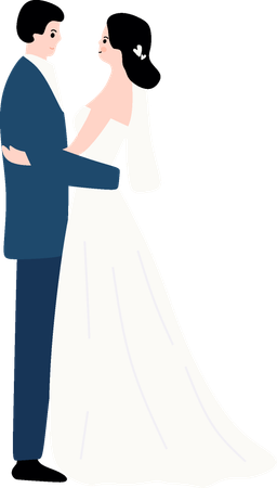 Couple à la réception de mariage  Illustration