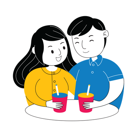 Couple à la Saint-Valentin  Illustration