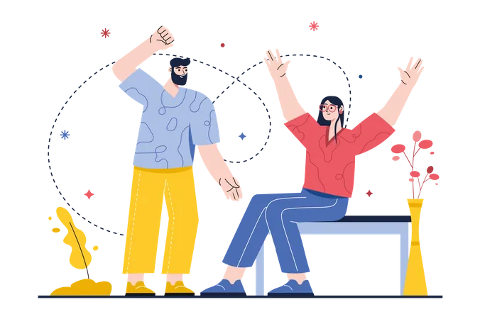 Couple applaudissant ensemble  Illustration