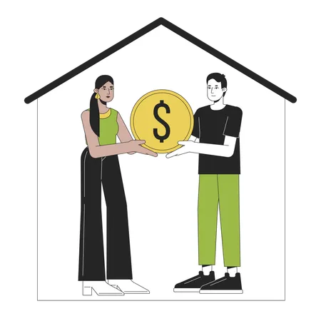 Couple achetant un bien immobilier  Illustration