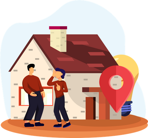 Couple achetant une maison  Illustration