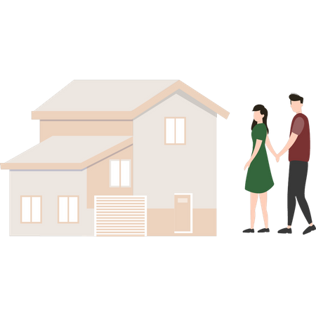 Couple achetant une nouvelle maison  Illustration