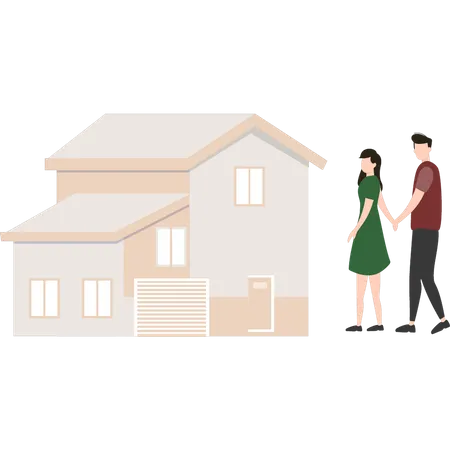 Couple achetant une nouvelle maison  Illustration