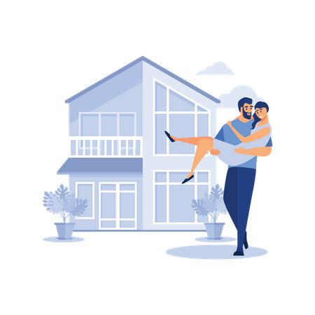 Couple achetant une nouvelle maison  Illustration