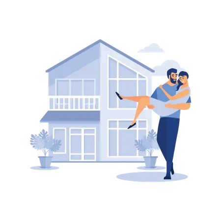 Couple achetant une nouvelle maison  Illustration