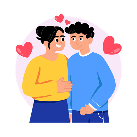 Couple Affection  Illustration