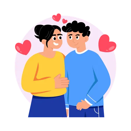 Couple Affection  Illustration