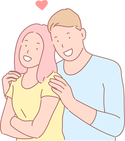 Couple aimant, étreindre  Illustration