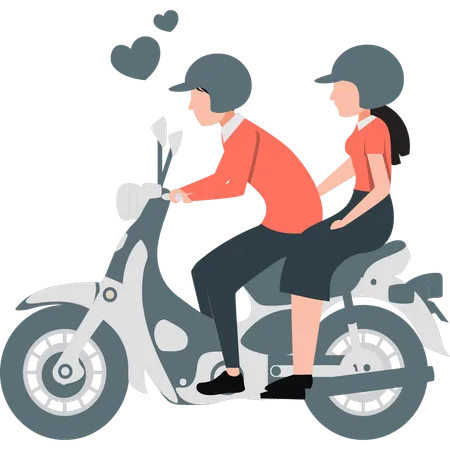 Un couple va faire un long trajet en voiture  Illustration