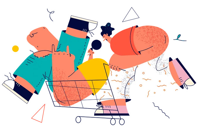 Couple, aller faire du shopping  Illustration