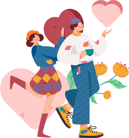 Couple amoureux  Illustration