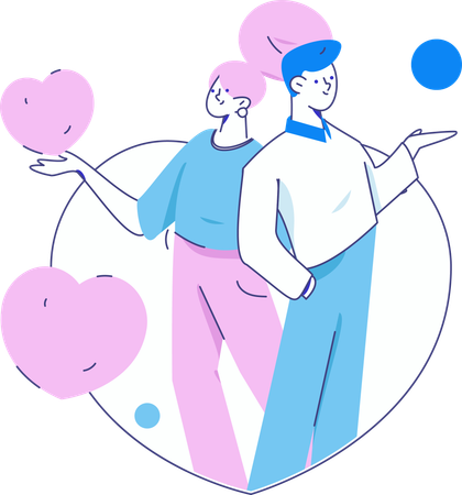 Couple amoureux  Illustration