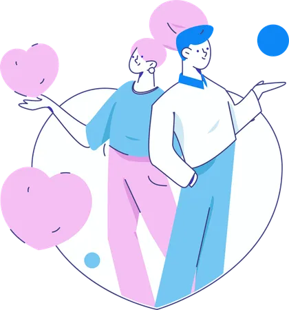 Couple amoureux  Illustration