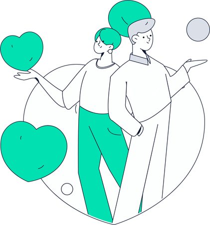 Couple amoureux  Illustration