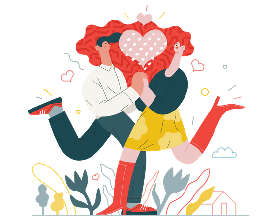 Couple amoureux  Illustration