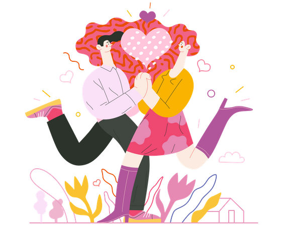 Couple amoureux  Illustration