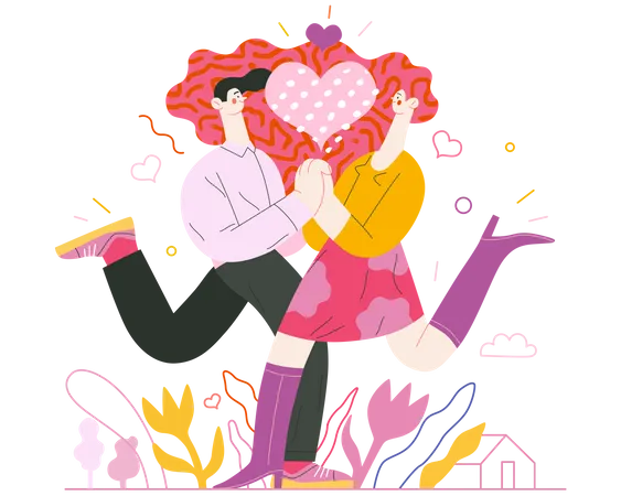 Couple amoureux  Illustration