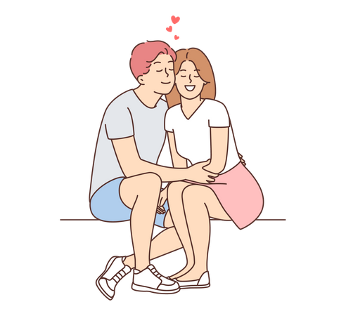 Couple amoureux  Illustration