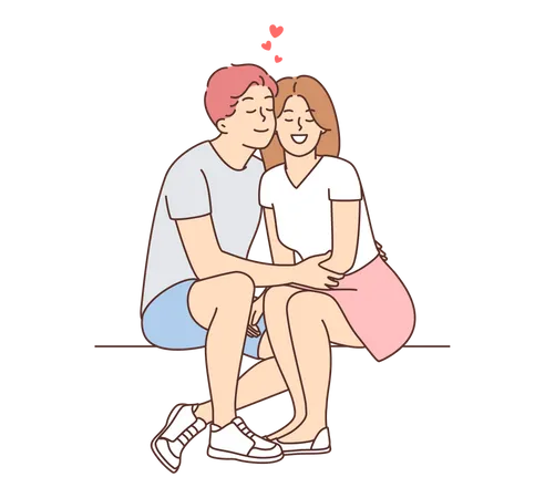 Couple amoureux  Illustration