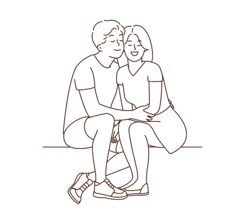 Couple amoureux  Illustration