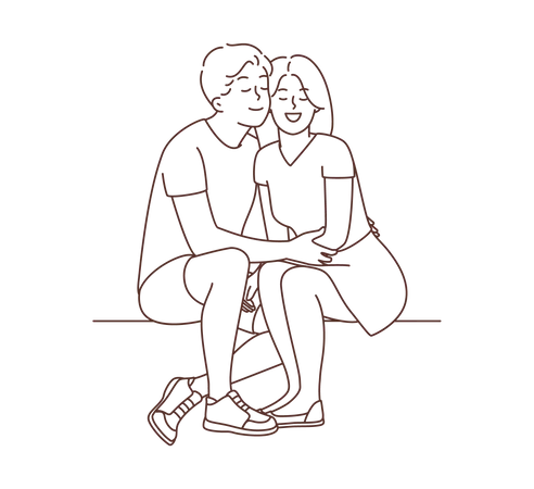 Couple amoureux  Illustration